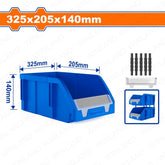 Wadfow by Winland 325mm x 205mm x 140mm (PP) Plastic Stackable Drawer Storage Bin WTB0303 WAD-HT